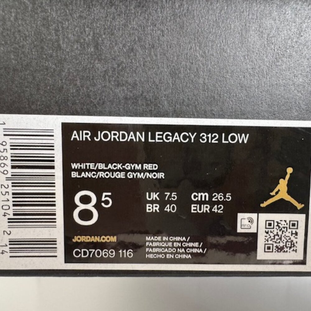 Jordan Legacy 312 Low 'Chicago Red' Like New Men Size 8.5 - Picture 14 of 16